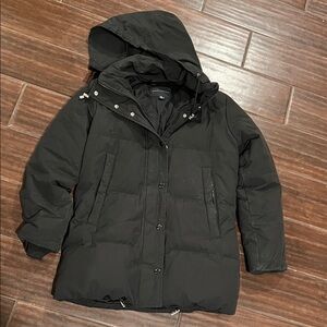 Banana Republic Black Puffer Coat with Hood